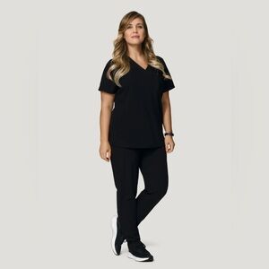 Black Mandala Scrubs Set Size XL High Waist Petite Joggers